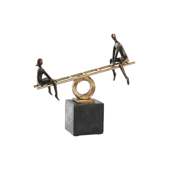 Dekoratyvinė figūrėlė DKD Home Decor Juoda Auksinis Metalinis Derva Asmenys Šiuolaikiškas (27 x 9 x 27,5 cm)