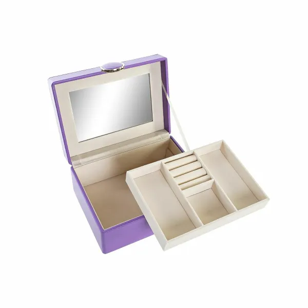 Dėžutė DKD Home Decor Alyvinė Medžio MDF 17 x 13 x 8,5 cm
