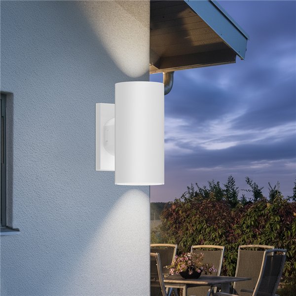 BRY- RITA-R-WHT-2xGU10-IP65-WALL LIGHT