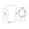 BRY- RITA-R-WHT-2xGU10-IP65-WALL LIGHT