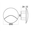 BRY-VEKSUS-RND-BLC-3W-3000K-IP65-WALL LIGHT