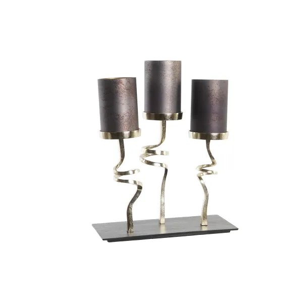Svečturis DKD Home Decor Stikls Alumīnijs (37 x 16 x 47 cm)