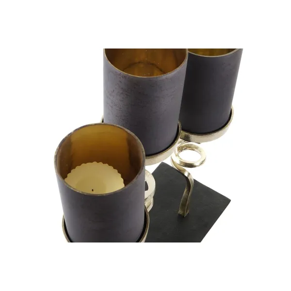 Svečturis DKD Home Decor Stikls Alumīnijs (37 x 16 x 47 cm)