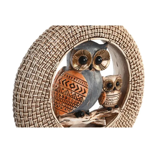 Декоративная фигура DKD Home Decor 16,5 x 6 x 25,5 cm Бежевый Сова Синий Boho (2 штук)