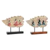 Koristehahmo DKD Home Decor 38 x 6 x 29,5 cm Punainen Buddha Vihreä Itämainen (2 osaa)