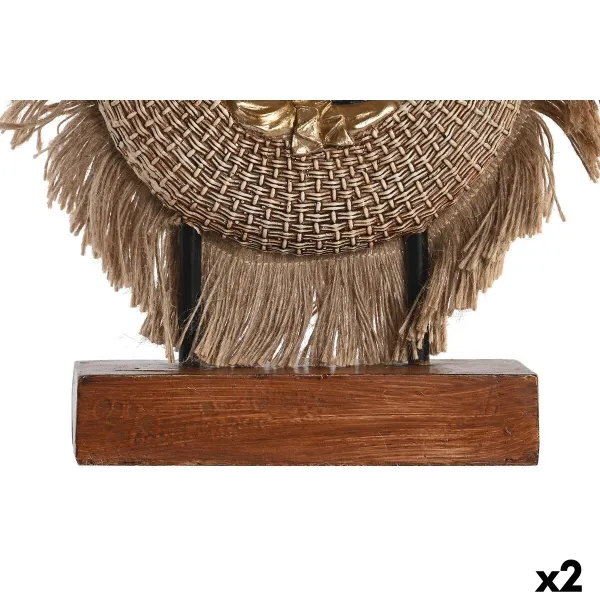 Dekoratyvinė figūrėlė DKD Home Decor 19 x 6 x 25 cm Rusvai gelsva Mėlyna Buda Rytietiškas (2 vnt.)