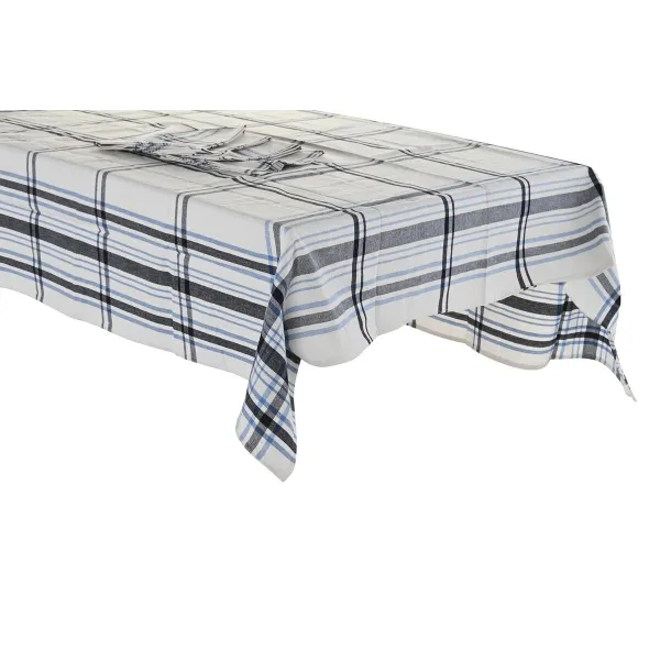 Staltiesė ir servetėlės DKD Home Decor 150 x 150 x 0,5 cm Juoda Rusvai gelsva Mėlyna Balta