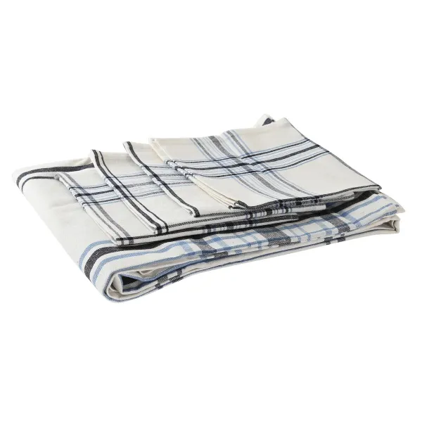 Staltiesė ir servetėlės DKD Home Decor 150 x 150 x 0,5 cm Juoda Rusvai gelsva Mėlyna Balta