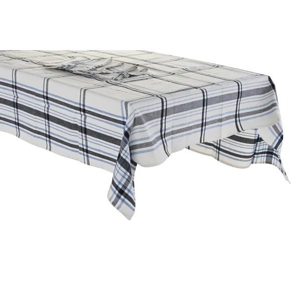 Pöytäliina ja lautasliinat DKD Home Decor 250 x 150 x 0,5 cm Beige Sininen
