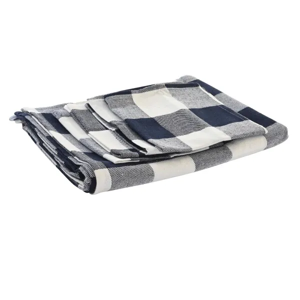 Pöytäliina ja lautasliinat DKD Home Decor 150 x 150 x 0,5 cm Sininen Valkoinen