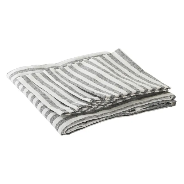 Pöytäliina ja lautasliinat DKD Home Decor 150 x 150 x 0,5 cm Harmaa Valkoinen Vihreä