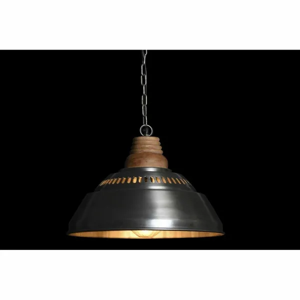 Kattolamppu DKD Home Decor Hopeinen Ruskea Rauta Mangopuu 50 W (43 x 43 x 31 cm)