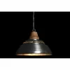 Kattolamppu DKD Home Decor Hopeinen Ruskea Rauta Mangopuu 50 W (43 x 43 x 31 cm)