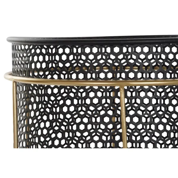 Набор кашпо DKD Home Decor Чёрный Позолоченный Металл Loft 36 x 36 x 58 cm