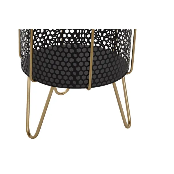 stādītāju komplekts DKD Home Decor Melns Bronza Metāls Loft 36 x 36 x 58 cm