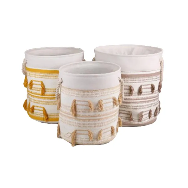 Grozs DKD Home Decor Bēšs Sinepes Bārkstis Boho 43 x 43 x 45 cm 3 Daudzums