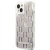 Karl Lagerfeld Monogram Liquid Glitter - Case for iPhone 14 (Silver)
