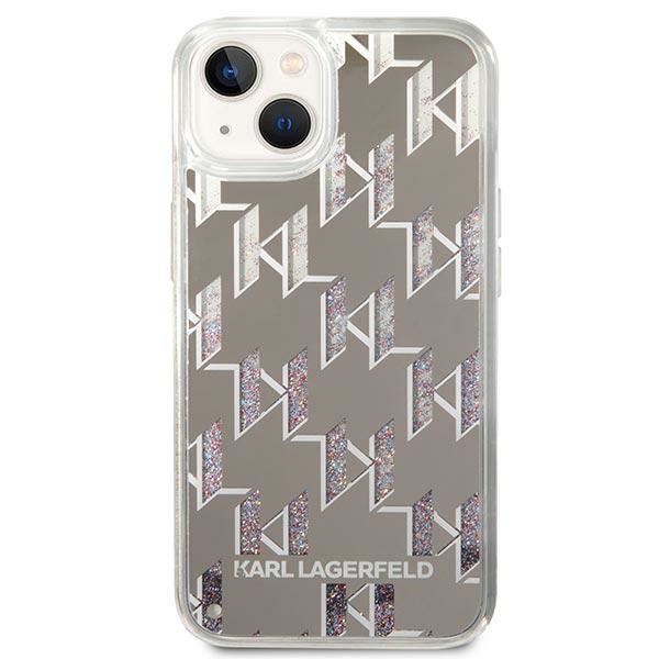 Karl Lagerfeld Monogram Liquid Glitter - Case for iPhone 14 (Silver)