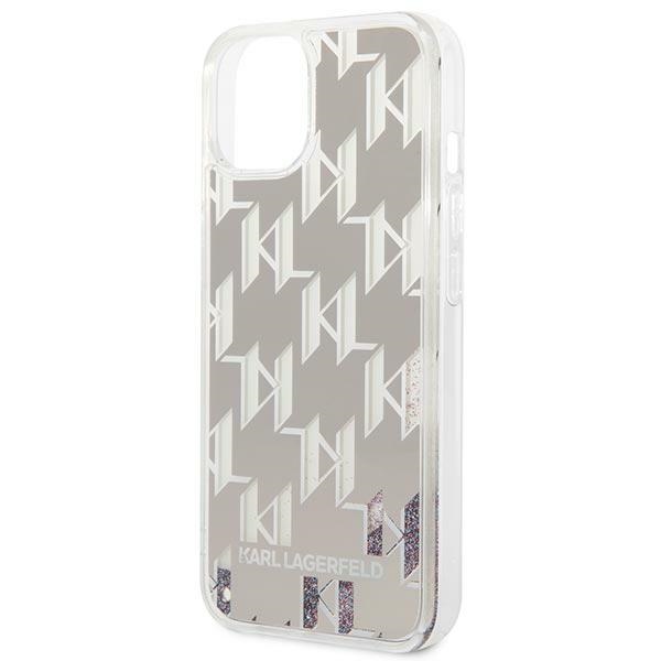 Karl Lagerfeld Monogram Liquid Glitter - Case for iPhone 14 (Silver)