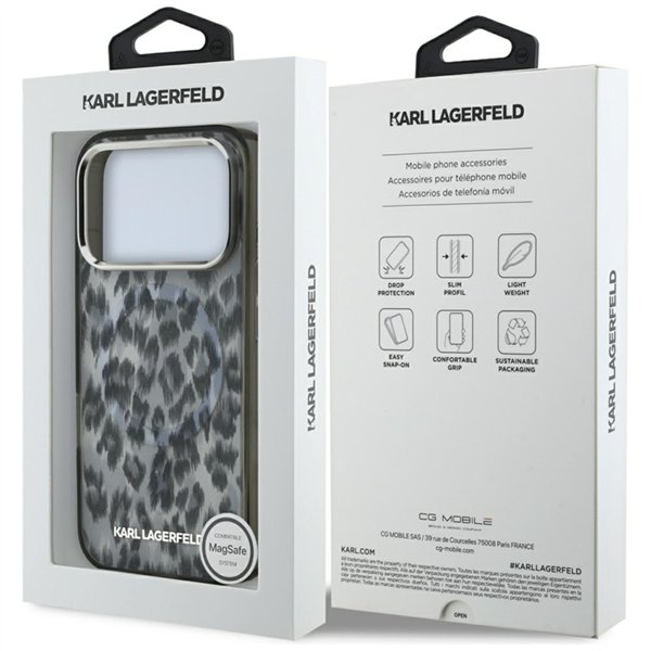 Karl Lagerfeld IML Leopard Pattern MagSafe - Case for iPhone 17 Pro (black)