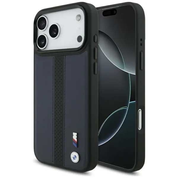 BMW M Perforated Stripe Logo MagSafe - iPhone 17 Pro Max Case (Navy Blue)