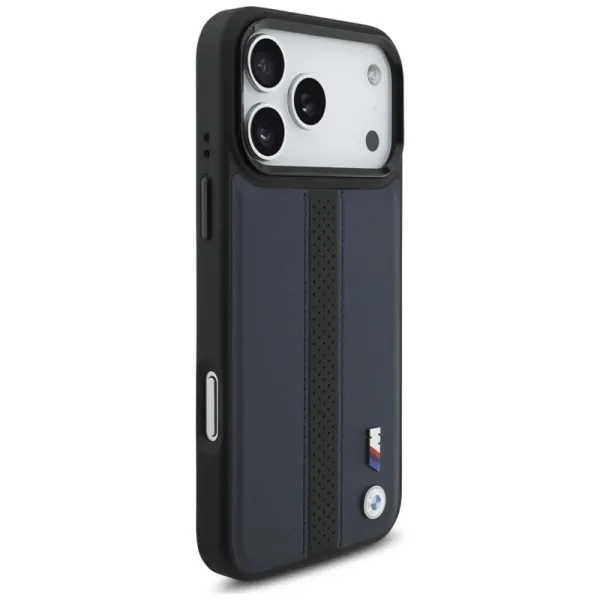 BMW M Perforated Stripe Logo MagSafe - iPhone 17 Pro Max Case (Navy Blue)