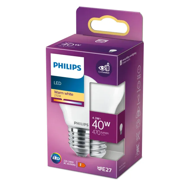 Сферическая светодиодная лампочка Philips Classic 40 W F