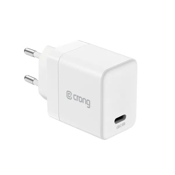 Crong Ultra Compact GaN - USB-C 45W PD 3.0 Wall Charger with PPS (White)