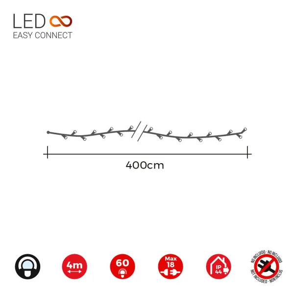 LED-valokranssi EDM 71250 Easy-Connect 4 m Keltainen