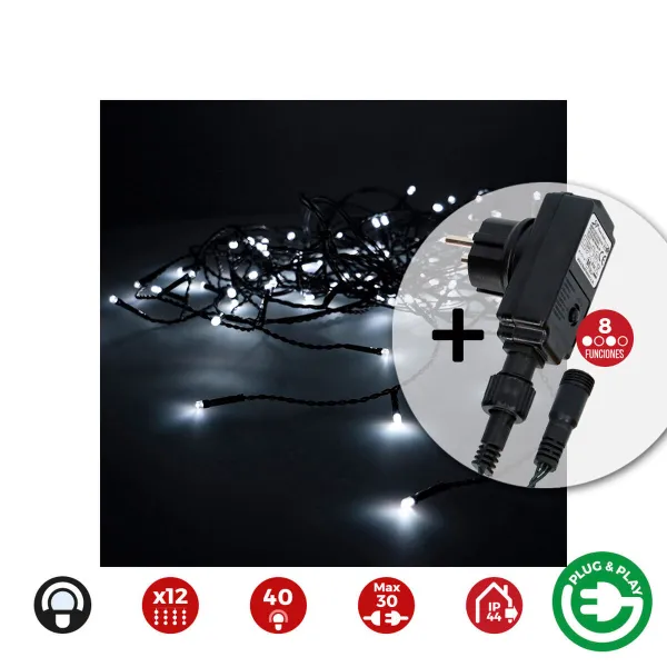 LED žibintai užuolaidoms EDM 71482 Icicle Easy-Connect 100 W 0,72 W 200 x 50 cm