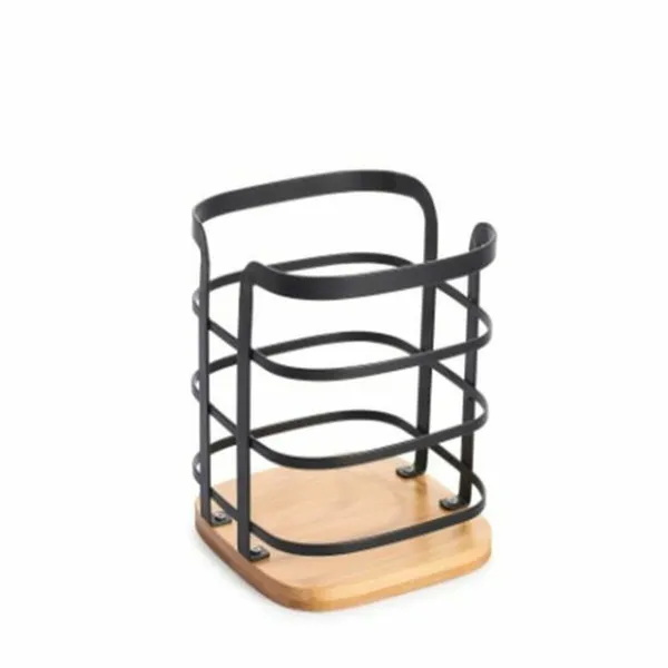 Piederumu grozs DKD Home Decor Melns Dabisks Bambuss Tērauds 12 x 12 x 14,5 cm