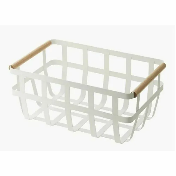 Daudzfunkcionāls grozs DKD Home Decor Balts Dabisks Metāls Ciedra 36 x 22 x 15,5 cm
