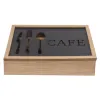 Cutlery Organiser DKD Home Decor Brown Black Metal MDF Wood Vintage 25 x 18 x 6 cm