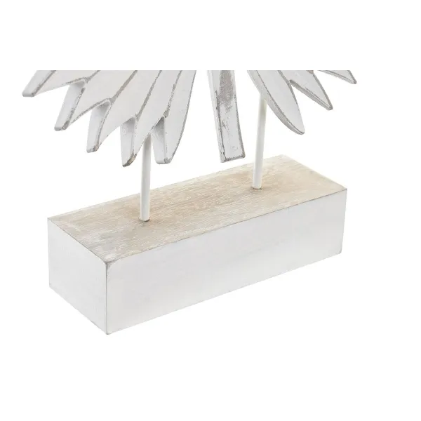 Dekoratīvās figūriņas DKD Home Decor 36 x 7 x 46 cm Balts Tropiskais Augu lapa