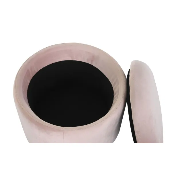 Pacelšanas Pedālis DKD Home Decor Melns Rozā Metāls Samts 42 x 42 x 42 cm