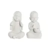 Koristehahmo DKD Home Decor 25,5 x 19 x 39 cm Valkoinen Munkki Itämainen (2 osaa)