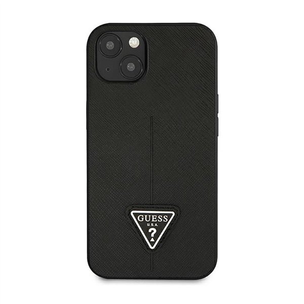 Guess Saffiano Triangle Logo Case - Case for iPhone 14 Plus (Black)