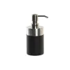 Saippua-annostelija DKD Home Decor Hopeinen Musta Ruostumaton teräs Hartsi 7 x 7 x 17 cm