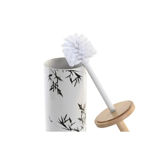 Tualetes Birste DKD Home Decor 10 x 10 x 38,5 cm Melns Metāls Balts Keramika