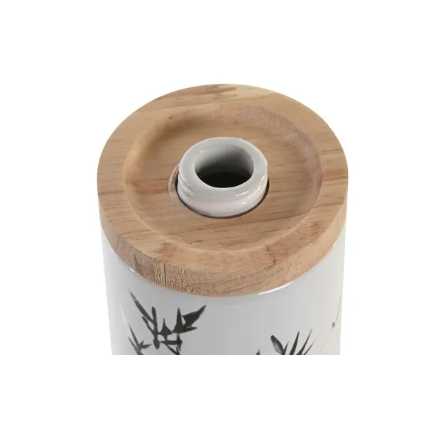 Ziepju dozators DKD Home Decor 8 x 9 x 17,5 cm Melns Balts Keramika