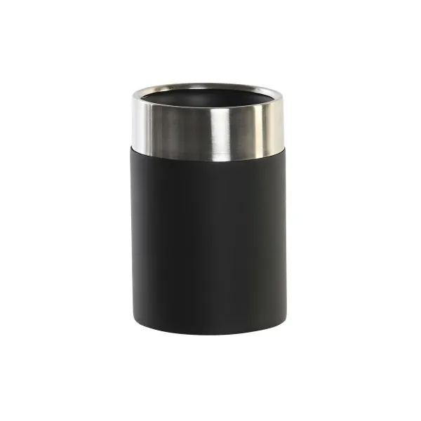 Zobu birstu turētājs DKD Home Decor Melns Sudrabains Sveķi Nerūsējošais tērauds 7 x 7 x 10,5 cm (12 gb.)