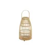 Svečturis DKD Home Decor Stikls Bambuss (25 x 25 x 56 cm)