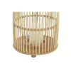 Svečturis DKD Home Decor Stikls Bambuss (25 x 25 x 56 cm)