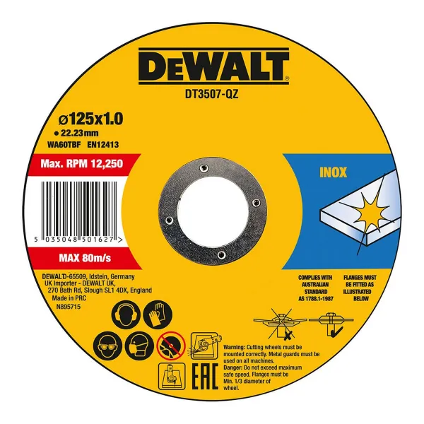 Pjovimo diskas Dewalt Fast Cut dt3507-qz 10 vnt. 115 x 1 x 22,23 mm