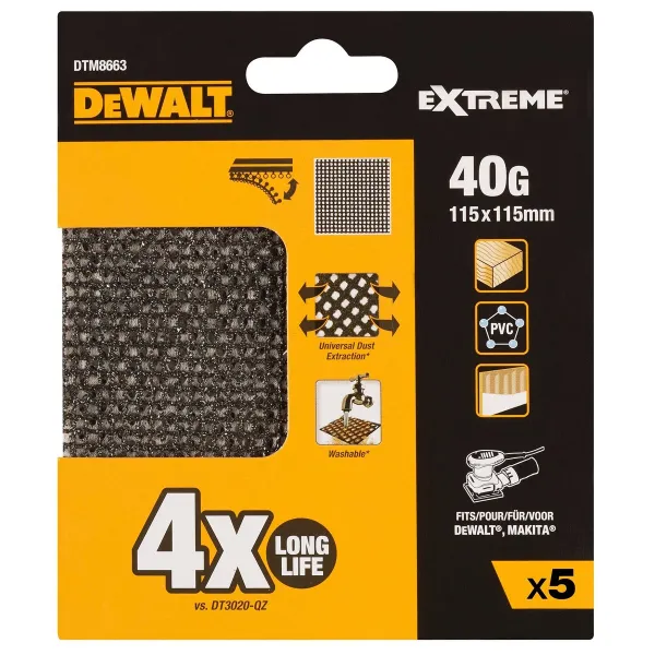 Наждачная бумага для шлифовальной машины Dewalt Шлифлисты 40 g 5 штук