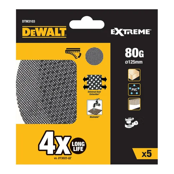 Наждачная бумага для шлифовальной машины Dewalt dtm3103-qz Ø 125 mm 80 g 5 штук