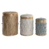 Набор корзин DKD Home Decor Разноцветный Бамбук 4 кг (3 Предметы) (3 штук)