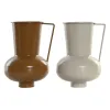 Vāze DKD Home Decor 13 x 12.5 x 17 cm Bēšs Metāls Oranžs Sinepes (2 gb.)
