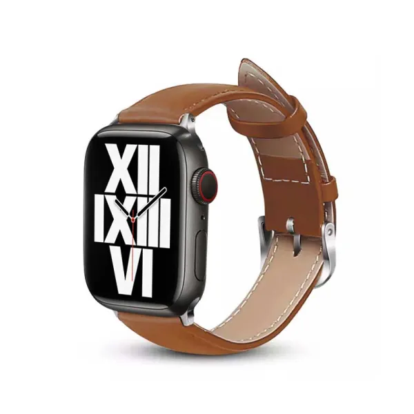 Crong Noble Band - Genuine Leather Strap for Apple Watch 38/40/41/42 mm (Mocha)