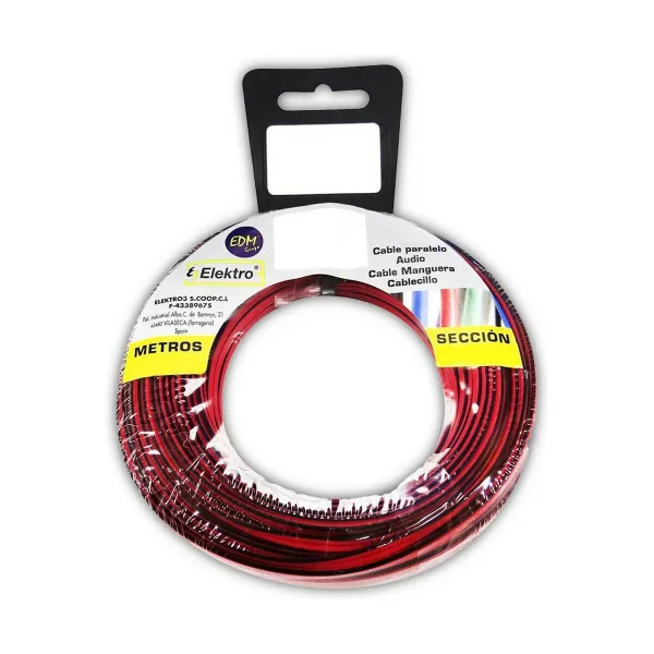 Audio kabelis EDM 28020 Melns Sarkans Sarkans/Melns 2 x 1,5 mm 20 m